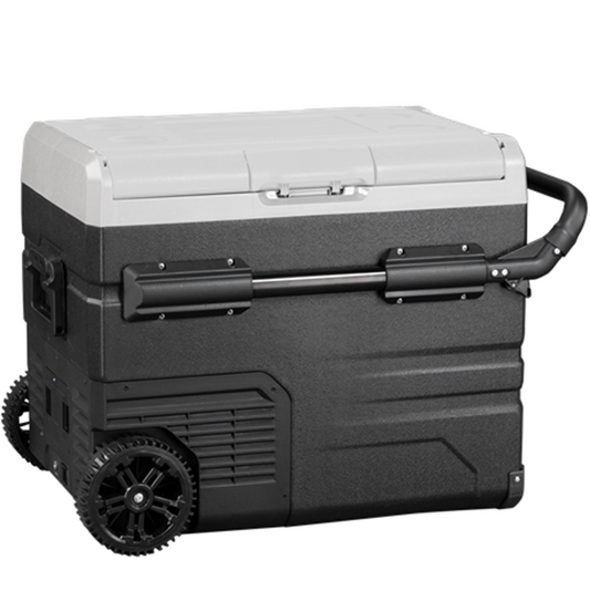 ROVIN 45L PORTABLE TROLLEY FRIDGE/FREEZER WITH BATTERY PORT AND SOLAR INPUT - GH2232