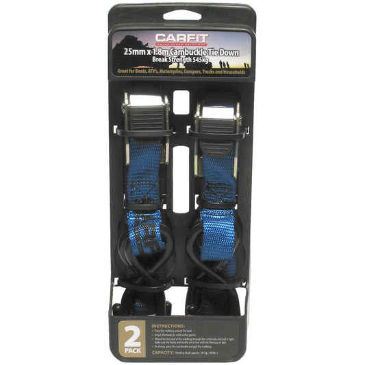CARFIT 25MM X 1.8M CAMBUCKLE STRAP SET OF 2 - 46CB2518-2