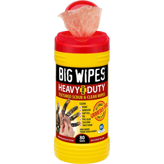 BIG WIPES HEAVY DUTY PRO TEXTURED SCRUB AND CLEAN WIPES - 80 PACK - G2420