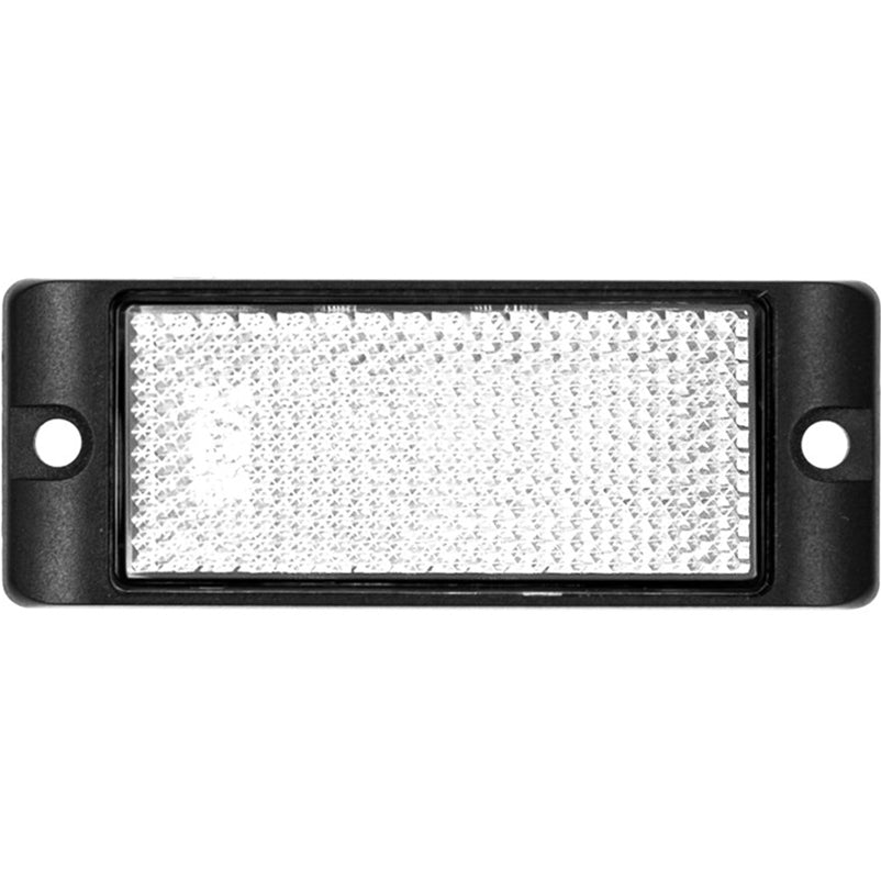 LED AUTOLAMPS 7035W PAIR OF WHITE REFLEX REFLECTORS - RECTANGLE SHAPE WITH SCREW SURFACE MOUNT