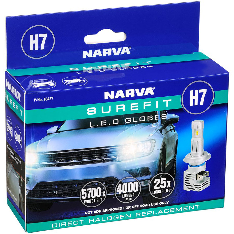 NARVA 18427 H7 SUREFIT LED GLOBES - 2 PACK