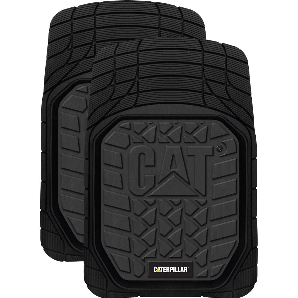 CAT HEAVY DUTY FLOOR MATS SET OF 2 FRONTS BLACK - CMCATBLKFR