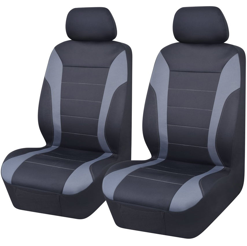 MYCAR UNIVERSAL ULTRA LIGHT NEOPRENE FRONT SEAT COVERS SIZE 30/35 - BLUE/GREY NEOA3507